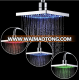 Water temperature control LED changing square rainfall shower head with 3 color