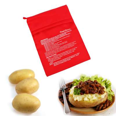 1Pcs Red Washable Cooker Bag Microwave Baking Potatoes Bag Rice Pocket Cooking Tools Easy To Cook Kitchen Gadgets Baking Tool